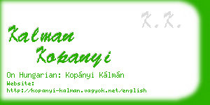 kalman kopanyi business card