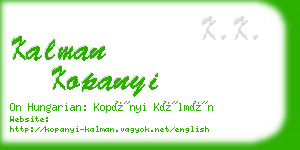 kalman kopanyi business card